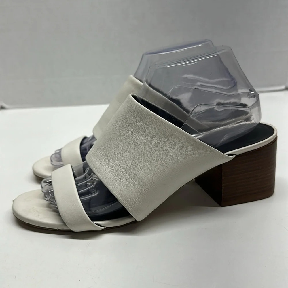 3.1 Phillip Lim Sandal Shoes Cube Double Strap Leather High Heeled White Size 39